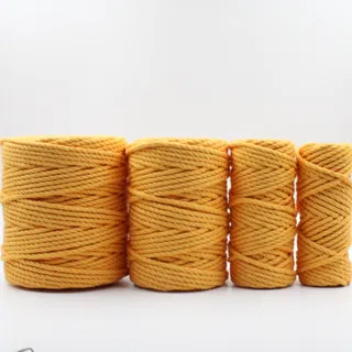 Mango Yellow 3-Ply Twisted Macrame Cord, Set of 4 Spools sample, design MT-30BDA42A, view 5