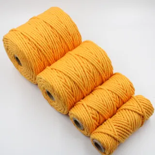 Mango Yellow 3-Ply Twisted Macrame Cord, Set of 4 Spools sample, design MT-30BDA42A, view 6