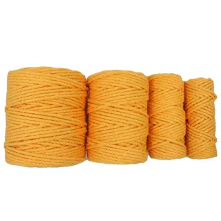 Mango Yellow 3-Ply Twisted Macrame Cord, Set of 4 Spools sample, design MT-30BDA42A, view 7