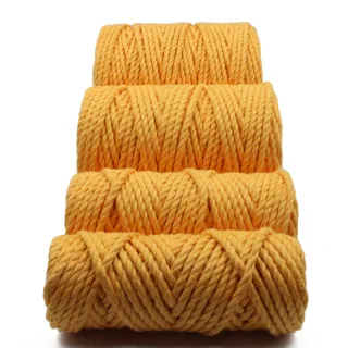 Mango Yellow 3-Ply Twisted Macrame Cord, Set of 4 Spools sample, design MT-30BDA42A, view 8
