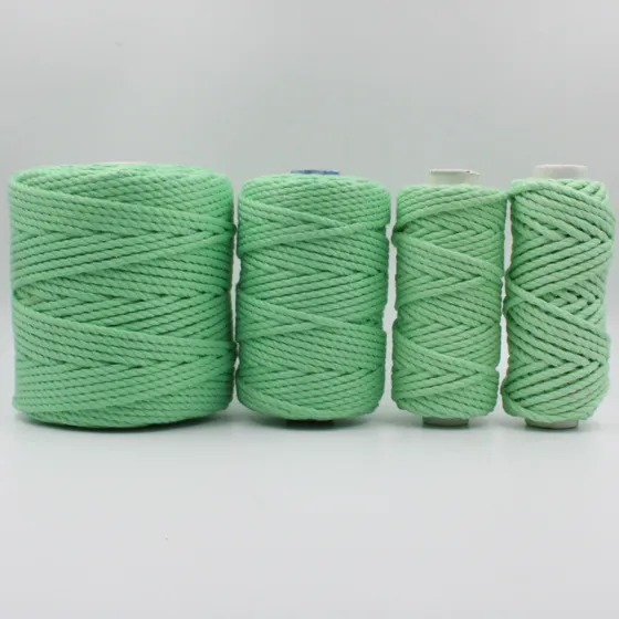 Mint Green 3-Ply Twisted Macrame Cord, Set of 4 Spools