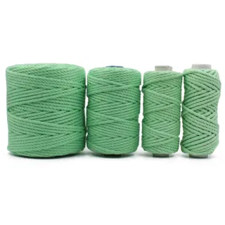 Mint Green 3-Ply Twisted Macrame Cord, Set of 4 Spools sample, design MT-B5DEA8DE, view 4