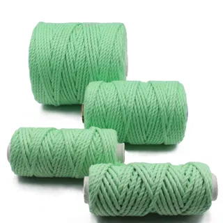 Mint Green 3-Ply Twisted Macrame Cord, Set of 4 Spools sample, design MT-B5DEA8DE, view 5