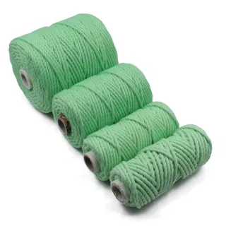 Mint Green 3-Ply Twisted Macrame Cord, Set of 4 Spools sample, design MT-B5DEA8DE, view 6