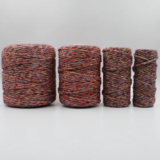 Variegated Multi Coloured Macrame Cord, 3-Ply, Set of 4 Spools