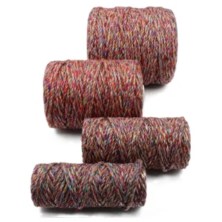 Variegated Multi Coloured Macrame Cord, 3-Ply, Set of 4 Spools sample, design MT-3EBFFC4C, view 6
