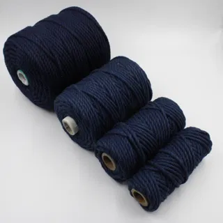 Navy Blue 3-Ply Twisted Macrame Cord, Set of 4 Spools sample, design MT-3CA6F142, view 3
