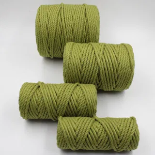 Olive Green 3-Ply Twisted Macrame Cord, Set of 4 Spools sample, design MT-ABE8B5CE, view 2