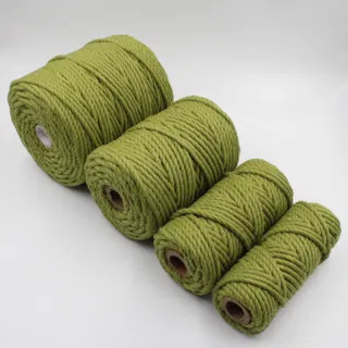 Olive Green 3-Ply Twisted Macrame Cord, Set of 4 Spools sample, design MT-ABE8B5CE, view 3