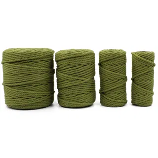 Olive Green 3-Ply Twisted Macrame Cord, Set of 4 Spools sample, design MT-ABE8B5CE, view 4