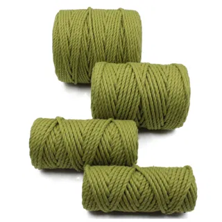 Olive Green 3-Ply Twisted Macrame Cord, Set of 4 Spools sample, design MT-ABE8B5CE, view 5