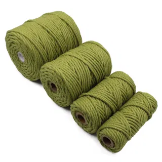 Olive Green 3-Ply Twisted Macrame Cord, Set of 4 Spools sample, design MT-ABE8B5CE, view 6