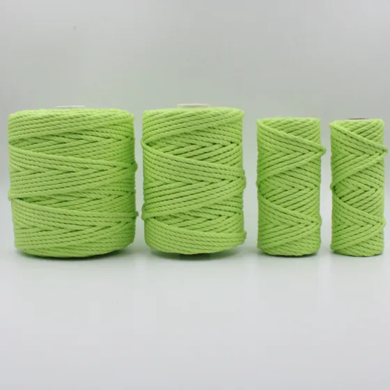 Parrot Green 3-Ply Twisted Macrame Cord, Set of 4 Spools