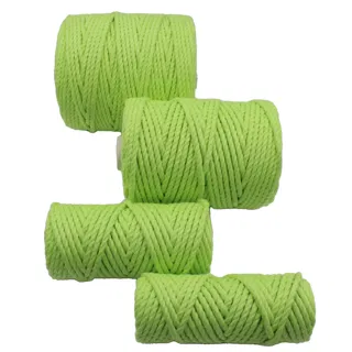 Parrot Green 3-Ply Twisted Macrame Cord, Set of 4 Spools sample, design MT-0CB81081, view 5
