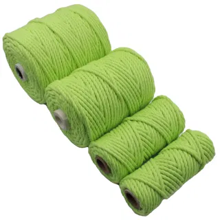 Parrot Green 3-Ply Twisted Macrame Cord, Set of 4 Spools sample, design MT-0CB81081, view 6