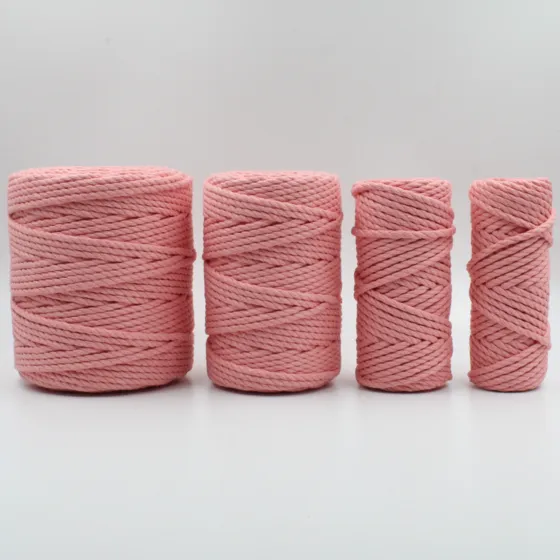 Peach 3-Ply Twisted Macrame Cord, Set of 4 Spools