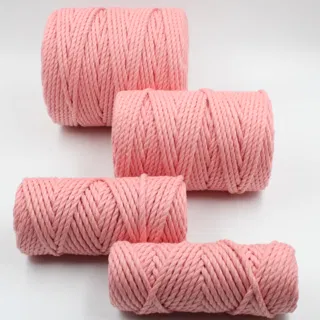 Peach 3-Ply Twisted Macrame Cord, Set of 4 Spools sample, design MT-CF8F2BFB, view 2