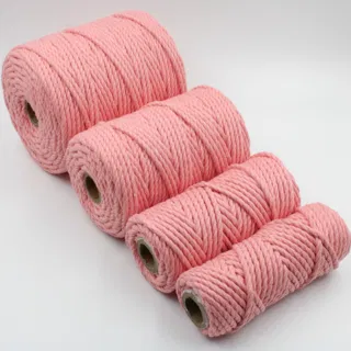 Peach 3-Ply Twisted Macrame Cord, Set of 4 Spools sample, design MT-CF8F2BFB, view 3