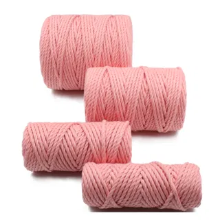 Peach 3-Ply Twisted Macrame Cord, Set of 4 Spools sample, design MT-CF8F2BFB, view 5