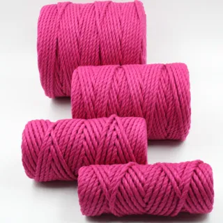 Rani Pink 3-Ply Twisted Macrame Cord, Set of 4 Spools sample, design MT-BAB0DBCB, view 2