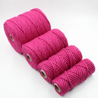 Rani Pink 3-Ply Twisted Macrame Cord, Set of 4 Spools sample, design MT-BAB0DBCB, view 3