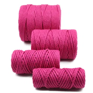 Rani Pink 3-Ply Twisted Macrame Cord, Set of 4 Spools sample, design MT-BAB0DBCB, view 5