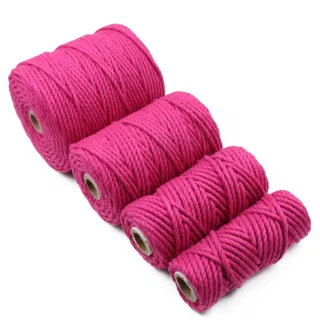 Rani Pink 3-Ply Twisted Macrame Cord, Set of 4 Spools sample, design MT-BAB0DBCB, view 6