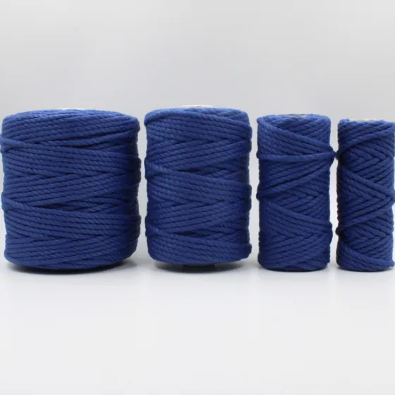 Royal Blue 3-Ply Twisted Macrame Cord, Set of 4 Spools