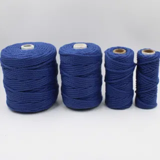 Royal Blue 3-Ply Twisted Macrame Cord, Set of 4 Spools sample, design MT-083860EF, view 2