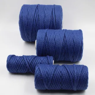 Royal Blue 3-Ply Twisted Macrame Cord, Set of 4 Spools sample, design MT-083860EF, view 3