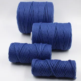 Royal Blue 3-Ply Twisted Macrame Cord, Set of 4 Spools sample, design MT-083860EF, view 4