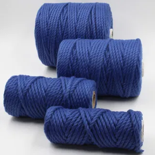 Royal Blue 3-Ply Twisted Macrame Cord, Set of 4 Spools sample, design MT-083860EF, view 5