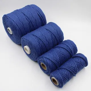 Royal Blue 3-Ply Twisted Macrame Cord, Set of 4 Spools sample, design MT-083860EF, view 6