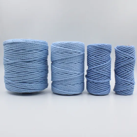 Sky Blue 3-Ply Twisted Macrame Cord, Set of 4 Spools