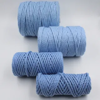 Sky Blue 3-Ply Twisted Macrame Cord, Set of 4 Spools sample, design MT-CE02D33F, view 2