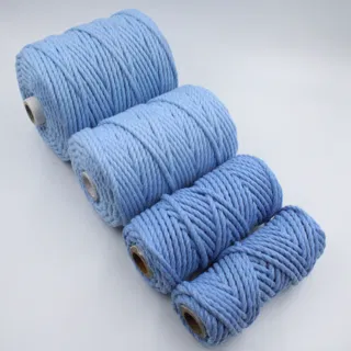 Sky Blue 3-Ply Twisted Macrame Cord, Set of 4 Spools sample, design MT-CE02D33F, view 3