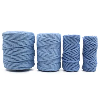 Sky Blue 3-Ply Twisted Macrame Cord, Set of 4 Spools sample, design MT-CE02D33F, view 4