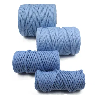 Sky Blue 3-Ply Twisted Macrame Cord, Set of 4 Spools sample, design MT-CE02D33F, view 5