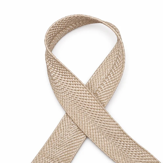 12 mm Beige and Sand Chevron Flat Trim — Upright loop view