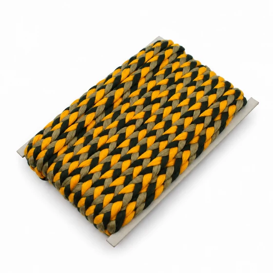 10 mm Army Green, Yellow and Near-Black Choti Braided Trim — Main card
