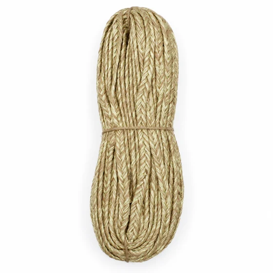 8 mm Beige and Gold Tone Flat Choti Braided Trim — Main tied hank