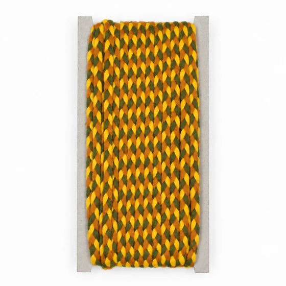 Army Green, Orange and Yellow Choti Braided Trim — Front card