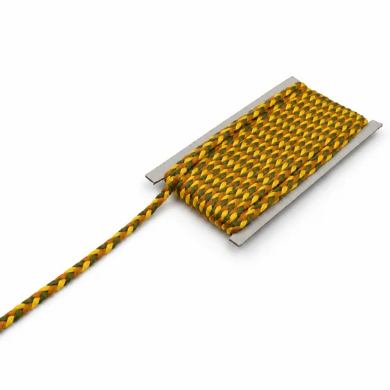 Army Green, Orange and Yellow Choti Braided Trim — Loose length