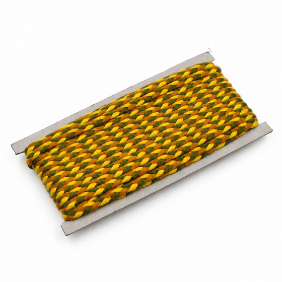Army Green, Orange and Yellow Choti Braided Trim — Main card