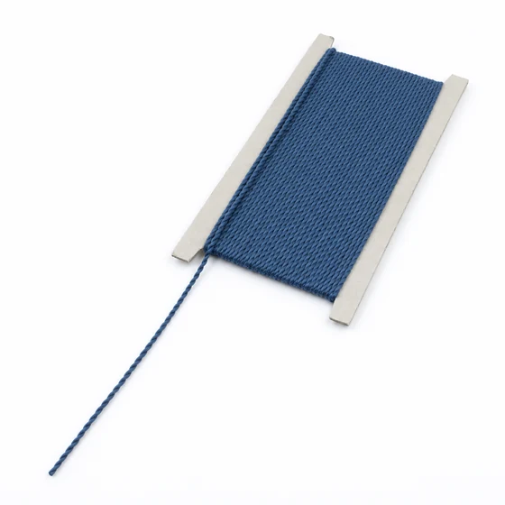 2 mm Mid Blue 2-Ply Spun Polyester Twisted Macrame Cord — Alternate view