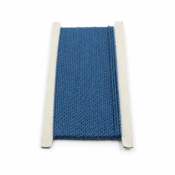 2 mm Mid Blue 2-Ply Spun Polyester Twisted Macrame Cord — Front view