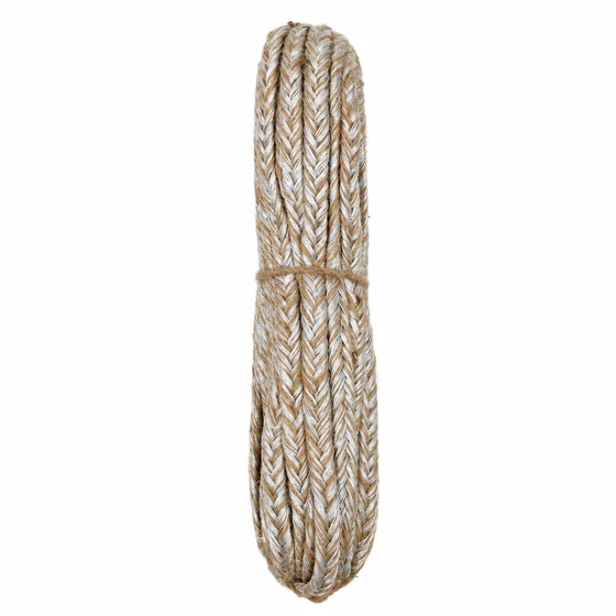 8 mm Beige and Silver Tone Flat Choti Braided Trim — Main tied hank