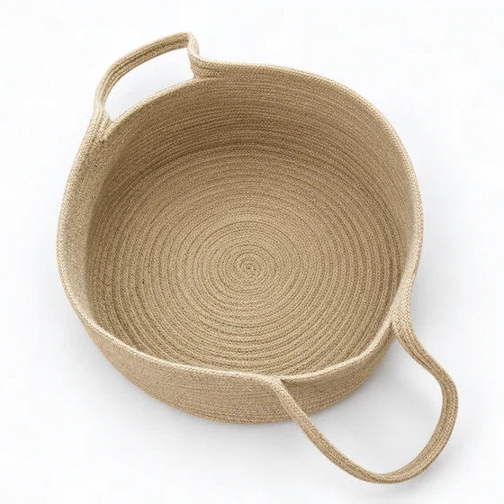 Collapsible Rope Laundry Hamper — Overhead interior