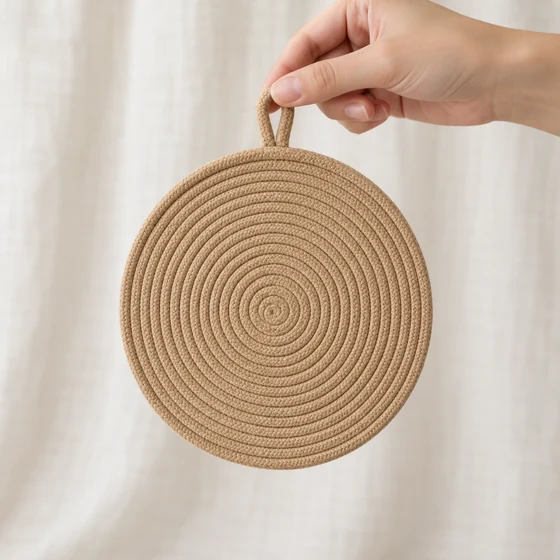Decorative Rope Mats, 18 cm, Sets of 3 or 6 — Loop handling