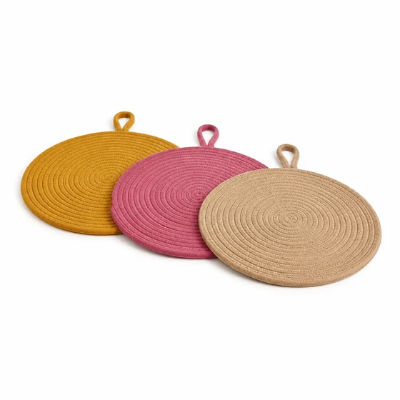 Decorative Rope Mats, 18 cm, Sets of 3 or 6 — Three piece hero